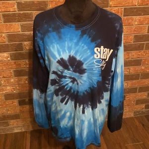 Size large blue tie dye stay salty Destin FL long sleeved T-shirt